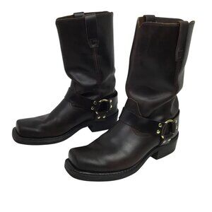 Vintage Durango Mens 11" Harness Western Square Toe Boot Brown Leather Size 9.5E